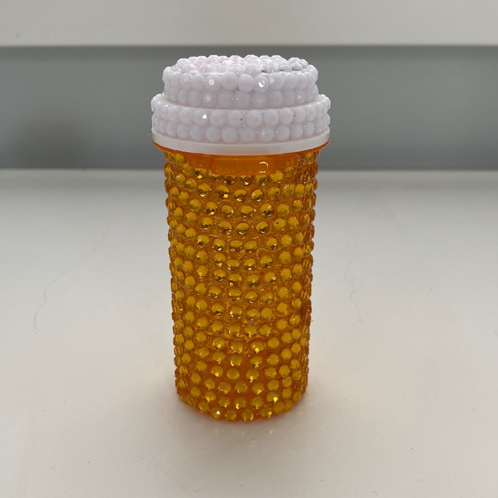 Rhinestone RX pill bottle